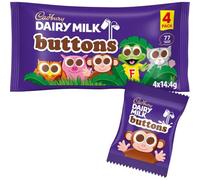 Cadbury Dairy Milk Chocolate Buttons, Treatsize Bags 4 x 14.4 g (Pack of 1)