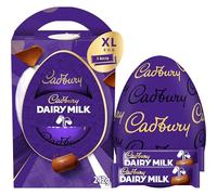 Cadbury Dairy Milk Chocolate Easter Egg, Includes 1 Extra Large Chocolate shell and 2 Cadbury Dairy Milk Bars, Gift for Easter 242 g