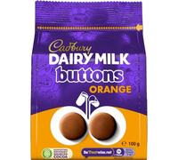 Cadbury Dairy Milk Chocolate Orange Flavour Giant Buttons, Sharing Bag, Bite Size Treats, 100 g Bag (Pack of 1)