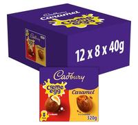 Cadbury Dairy Milk Eater Egg Creme Egg & Caramel Egg (8 Pack), 320g - Box of 12
