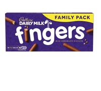 Cadbury Dairy Milk Fingers Milk Chocolate Biscuits, Crunchy Biscuits Coated in Milk Chocolate, 189 g Family Pack (Pack of 1)