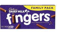 Cadbury Dairy Milk Fingers Milk Chocolate Biscuits, Crunchy Biscuits Coated in Milk Chocolate, 189 g Family Pack (Pack of 1)
