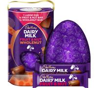 Cadbury Dairy Milk Fruit & Nut and Wholenut Chocolate Easter Egg 249g With 1 Fruit & Nut Bar and 1 Wholenut Chocolate Bar