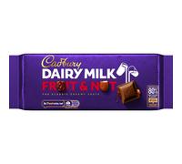 Cadbury Dairy Milk Fruit & Nut Bar, Classic Chocolate Delight, 180 g