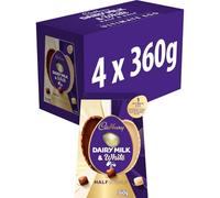 Cadbury Dairy Milk Half & Half XXL Chocolate Easter Egg 360g, Box of 4