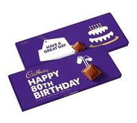 Cadbury Dairy Milk Happy 80th Birthday Gift Chocolate Bar 850g | Extra-Large