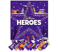 Cadbury Dairy Milk Heroes Chocolate Advent Calendar 24 Days Countdown for Christmas including Creme Egg twisted, Wispa, Twirl, Dairy Milk Caramel, Fudge, Crunchie Bits, Dinky Decker- 230g