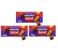 Cadbury Dairy Milk Lotus Biscoff Chocolate Bar 105g (3 Pack) - New Edition - Creamy Milk Chocolate with Crunchy Caramelised Biscuit Pieces - Sustainably Sourced Cocoa - Unique Flavour Combo