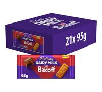 Cadbury Dairy Milk Lotus Biscoff Chocolate Bar Multipack, The Classic Creamy Taste with Caramelised Biscuit Pieces, Perfect for Sharing, 95 g (Pack of 21)