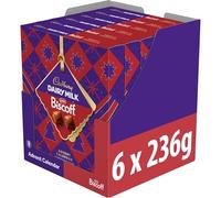 Cadbury Dairy Milk Lotus Biscoff Chocolate Chunk Advent Calendar 236g (Box of 6). Each Includes 12 Chunks of Cadbury Dairy Milk & 12 Chunks with Crunchy Lotus Biscoff Pieces & Spread