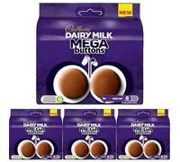 Cadbury Dairy Milk Mega Buttons Classic Creamy Taste to Share, Gift or Snack, 192 g (Pack of 4)