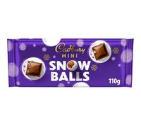 Cadbury Dairy Milk Mini Snowballs Chocolate Bar, Dairy Milk with Mini Festive Snowball Pieces, Christmas Treat for Gifting or Sharing, 110g (Pack of 1)