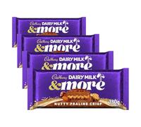 Cadbury Dairy Milk More Nutty Praline Crisp Chocolate Bar 180 g (4-Pack)
