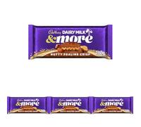 Cadbury Dairy Milk & More Nutty Praline Crisp Chocolate Bar, Treat for Sharing, Snacking & Gifting 180 g (Pack of 4)