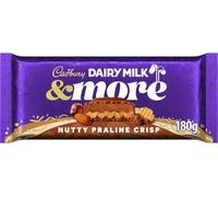 Cadbury Dairy Milk & More Nutty Praline Crisp Bar, 180g