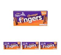 Cadbury Dairy Milk Orange Fingers Chocolate Biscuits, Crunchy Biscuits Coated in Orange Flavoured Milk Chocolate, 114 g (Pack of 4)