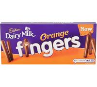 Cadbury Dairy Milk Orange Fingers, Crunchy Biscuits Coated in Orange Flavoured Milk Chocolate, 114 g Sharing Box (Pack of 1)