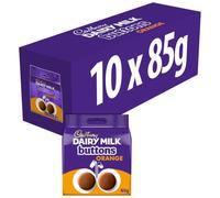 Cadbury Dairy Milk Orange Giant Buttons Chocolate Bags, 95 g (Pack of 10) | 95 g Bags, Smooth & Creamy Chocolate with Zesty Orange, For Sharing
