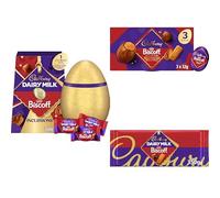 Cadbury Dairy Milk Ultimate Biscoff Easter Bundle - Gifts for Easter, Includes Lotus Biscoff Easter Egg, Filled Eggs Multipack & Lotus Chocolate Bar with Caramelised Biscuit Pieces