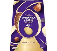Cadbury Dairy Milk Ultimate Milk & White Chocolate Marble Easter Egg, Includes 1 Giant Egg & 1 Bag of Chunks, 372 g (Pack of 1)