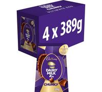 Cadbury Dairy Milk XXL Chunky Chocolate Easter Egg 389g, Box of 4