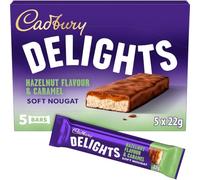Cadbury Delights Soft Nougat & Caramel Bars, 5 x 22 g (Pack of 1)