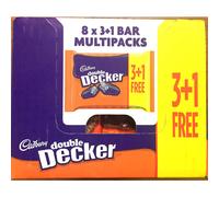 CADBURY DOUBLE DECKER CHOCOLATE 8x3+1, 32 Standard Size Bars UK/BRITISH