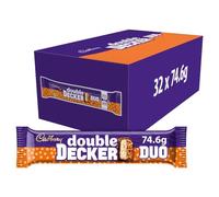 Cadbury Double Decker Duo Chocolate Bars, 74.6 g (Pack of 32) | Delicious Milk Chocolate, Chewy Nougat & Crunchy Centre, For Sharing & Gifting
