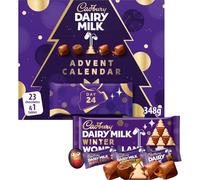 Cadbury Festive Chocolate Advent Calendar, Includes 23 Chocolate Chunks & 1 Bar, Perfect for your Christmas Countdown, 348 g (Pack of 1)