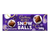 Cadbury Festive Mini Snow Balls Chocolate Bar, Smooth Dairy Milk Chocolate Filled With Chunks of Coated Dairy Milk Bites, Christmas Treat for Gifting or Sharing, 360 g (Pack of 1)