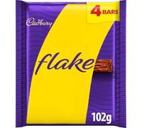 Cadbury Flake Chocolate Bar, The Crumbliest Flakiest Milk Chocolate, 4 x 25.5 g Bar (Pack of 1)