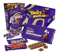 Cadbury "Happy Anniversary" Chocolate Gift - Full Size Cadbury Chocolate Bars including Flake, Caramel, Twirl, Dairy Milk and More.