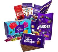 Cadbury "Happy Birthday" Chocolate Gift Box. Including Delicious Heroes & Roses, Bournville Dark Chocolate, Cadbury Dairy Milk and more.