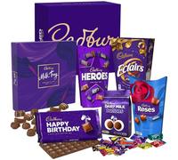 Cadbury "Happy Birthday" Chocolate Sharing Hamper - Milk Tray, Roses, Heroes, Dairy Milk Buttons. Gift for Birthday, Father's Day, Mother's Day, Thank you