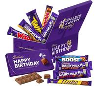 Cadbury "Happy Birthday" Chocolate Treasure Box. 10 Full Size Chocolate Bars Including Dairy Milk, Crunchie, Caramel, Flake, Twirl & More!