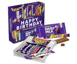 Cadbury "Happy Birthday" Double Layered Chocolate Selection Box. Includes 11 Full-Sized Bars; Dairy Milk, Flake, Cruchie, Twirl, Double Decker and more!