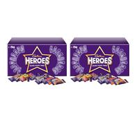 Cadbury Heroes Chocolate Bulk Sharing Box 2kg Milk Chocolates Individually Wrapped (Pack of 2)