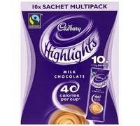 Cadbury Highlights Milk Hot Chocolate Box, 10 x 11g (Pack of 5)
