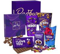 Cadbury "I Love You" Chocolate Sharing Hamper - Milk Tray, Roses, Heroes, Dairy Milk Buttons. Gift for Birthday, Anniversary, Valentine's Day
