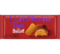 Cadbury Lotus Biscoff Chocolate Bar, Milk Chocolate, 195 g (Pack of 1) | 195 g Sharing Bar, Creamy Milk Chocolate, Crunchy Biscoff Pieces, Unique Flavour, For Gifting or Snacking