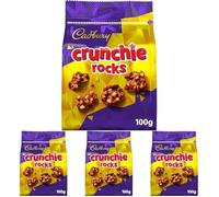 Cadbury Milk Chocolate Crunchie Rocks with Honeycomb, Sharing Bag, Bite Size Treats, 100 g (Pack of 4)