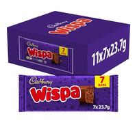 Cadbury Milk Chocolate Wispa Bars, Velvety Bubbly Texture, Multipack of 7 bars, 23.7 g (Box of 11 Packs)