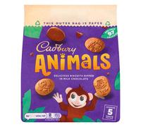 Cadbury Animals Mini Biscuits, Fun Animal Shaped Biscuits for Kids, 5 19.9 g Snack Packs (Pack of 1)