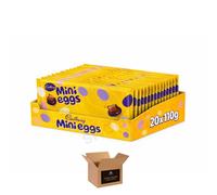 Cadbury Mini Eggs Chocolate Bar - Creamy Cadbury Milk Choco Bar with Crunchy Mini Egg Sugar Shell Pieces, Easter Chocolate Gifts, Basket Fillers, Kids Party Treats, (Chocolate Bar 110g-Pack 20)