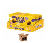 Cadbury Mini Eggs Chocolate Bar - Creamy Cadbury Milk Choco Bar with Crunchy Mini Egg Sugar Shell Pieces, Easter Chocolate Gifts, Basket Fillers, Kids Party Treats, (Mini Eggs Bar - 110g x 10Pack)