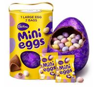 Cadbury Mini Eggs Chocolate Extra Large Easter Egg, Includes 1 Extra Large Egg and 2 Mini Eggs Chocolate Bags Perfect For Easter Egg Hunt Great Gift For Kids & Adults