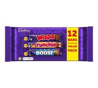 Cadbury Mixed Chocolate Bar Value Pack, 4 x Wispa, 4 x Crunchie & 4 x Boost Bar Multipack 347.2 g Total (Pack of 1)