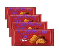Cadbury & More Lotus Biscoff Chocolate Bar, Milk Chocolate with Crunchy Biscoff Pieces 195 g (Pack of 4)