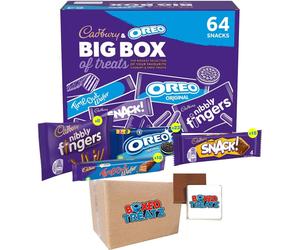 Cadbury & Oreo 64-Snacks Big Box Bundle: Nibbly Fingers, Oreo Original, Time Out Wafer & Snack Variety