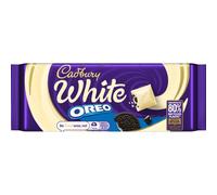 Cadbury Oreo White Chocolate Bar with Biscuit Pieces, 120 g (Pack of 1) | Creamy White Chocolate, Filled with Oreo Biscuit Pieces, For Sharing